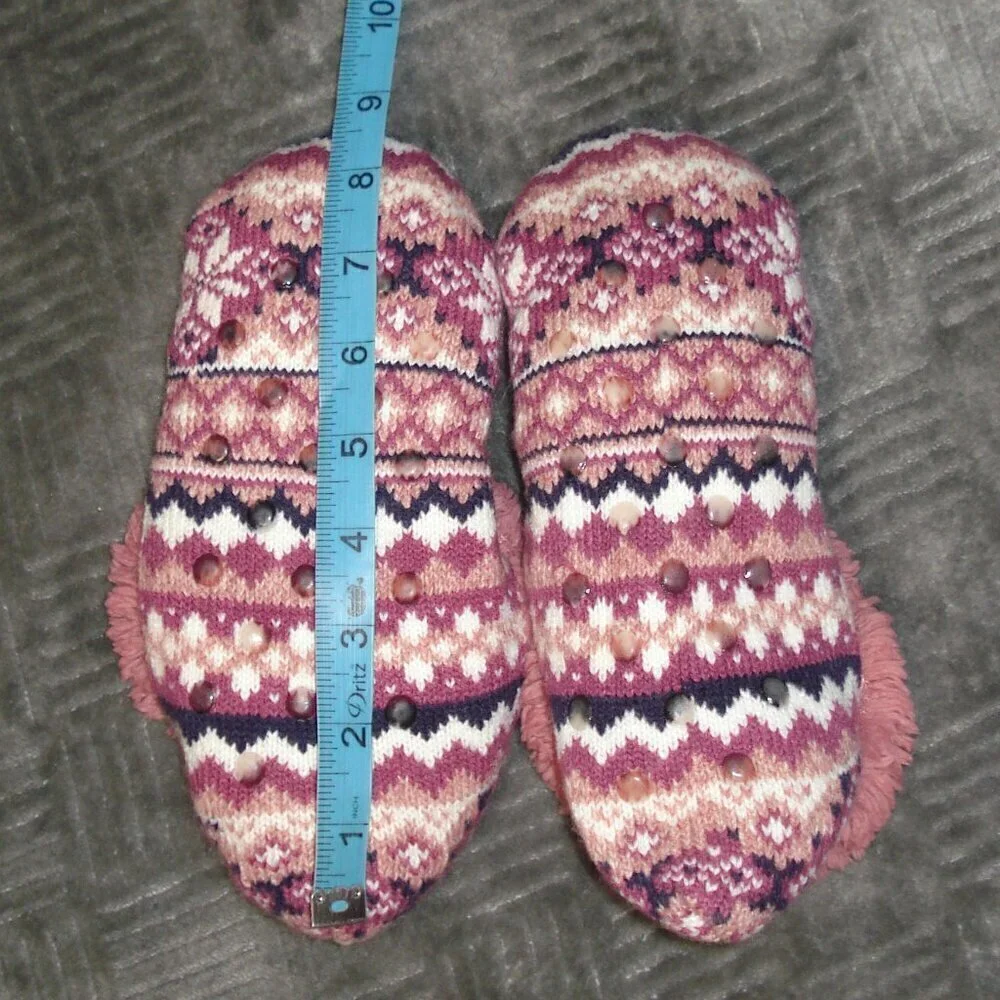 NO BRAND Girls Slippers Size 1.5 Pink White Multicolor
